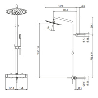 Gattoni Circle One Душевая стойка со смесителем, с переключателем, ручной лейкой и верхним душем 250мм, цвет: хром