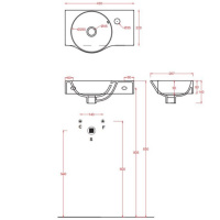 Artceram LAVAMANI UNION Раковина 27х43 см, 1 отв., подвесная, со слив-переливом, цвет: белый