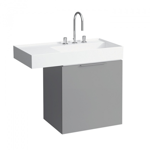 Laufen Kartell Тумба с раковиной, 59.5х45.5х61.5см, с 1 выдвиж. ящиком с полкой, с сифоном, цвет: серый матовый