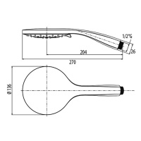 Gattoni Accessori Душевая лейка 5 режимов, цвет: хром