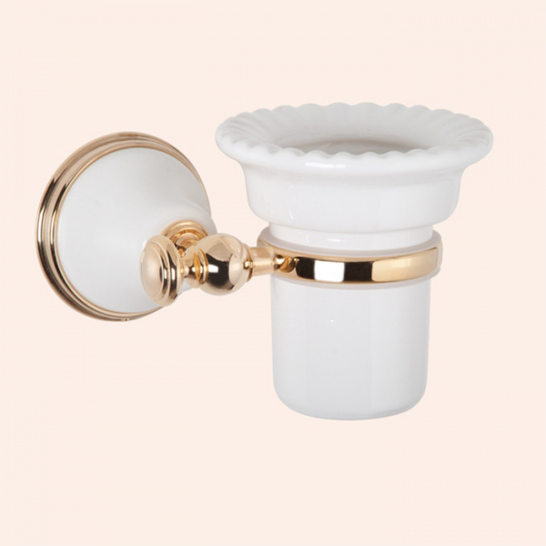 TW Harmony 109, подвесной cтакан, керамический (белый), цвет: белый/золото