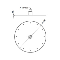 Bongio Soffioni Верхний душ, D300 мм, цвет: золото
