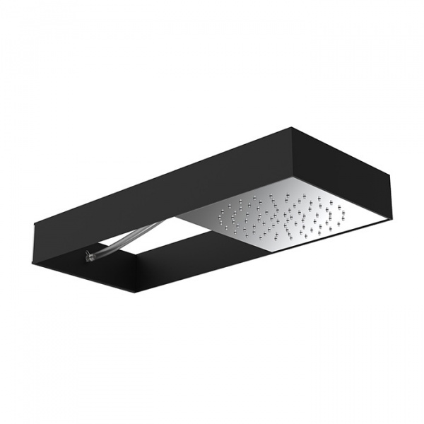 Carlo Frattini Wellness Верхний душ Moove настенного монтажа в черной матовой раме, передвижной модуль подачи воды, цвет: хром