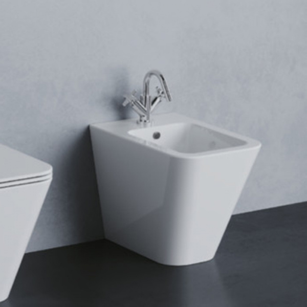 Azzurra Build Биде напольное 55х36х42 см. с 1 отв. под смеситель , с крепежами, цвет: белый