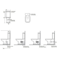 Kerasan Waldorf Унитаз-моноблок, белый, с ручкой смыва справа, цвет: черный/бронза