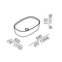 Agape Neb Раковина 64x42x17 см, без отв., цвет: белый