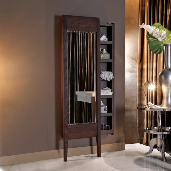 Kerasan Bentley Зеркало напольное с выдвижными полками 55х24хh200см, цвет: темный ясень