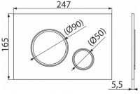 Кнопка управления для скрытых систем инсталляции, черный-мат/хром-глянец, арт. M778