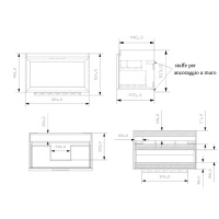 EBAN Paola комплект мебели, с зеркалом Filo, 81см, цвет: BIANCO ASSOLUTO