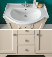 EBAN Eleonora Комплект мебели, с раковиной и зеркалом, 85см, Цвет: Pergamon