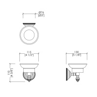 Devon&Devon Black Diamond Мыльница подвесная, черная керамика, цвет: никель блестящий