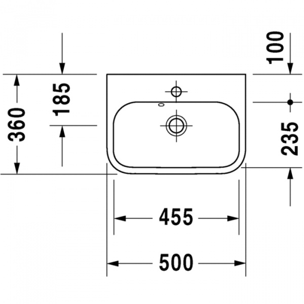 Duravit Happy D.2 Раковина 50х36 см, без отв., цвет: белый