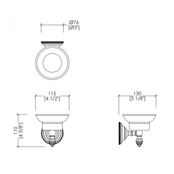 Devon&Devon Black Diamond Мыльница подвесная, черная керамика, цвет: никель блестящий