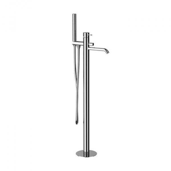 Kerasan Nolita Смеситель для ванны, напольный, с ручной лейкой, излив 180мм, h760мм, цвет: хром