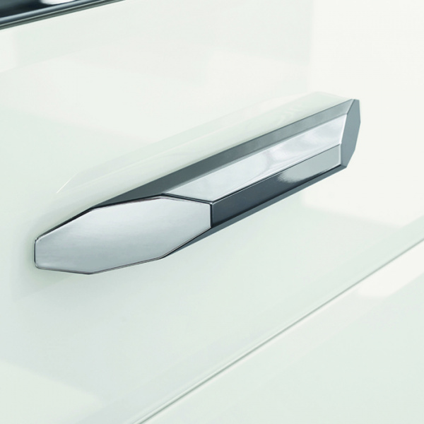 VITAGE milldue edition HILTON Комплект мебели с базой, раковиной DIAMOND, зеркалом DIAMOND, 162см, ручки хром Цвет: bianco-41, платина, сталь