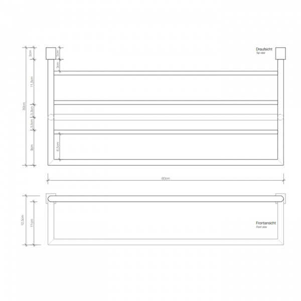 Decor Walther Bloque KHT Полотенцедержатель 60см, подвесной, цвет: хром