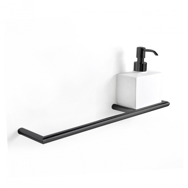 3SC Guy Полотенцедержатель и мыльница, 40см.,  справа, подвесная, композит Solid Surface, цвет: белый матовый/черный матовый