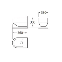 Armani Roca Baia Унитаз подвесной 56x38x30см безободковый, цвет: off-white