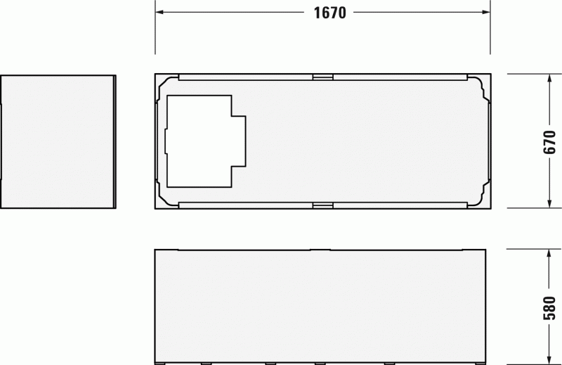 Опора из стиропора для ванны Duravit Daro, 167x67