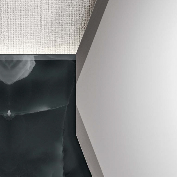 VITAGE milldue edition HILTON 06 Комплект мебели 226х56х77см напольный, 2 раковины, 2 зеркала, с подсветкой, цвет: onice smoke/полированная сталь