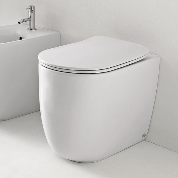 Kerasan Nolita Унитаз безободковый пристенный 55х35 см, с креплениями WB5N, цвет: Белый матовый