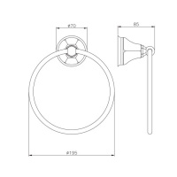 Nicolazzi Teide Полотецедержатель-кольцо 19.5см., подвесной, цвет: хром