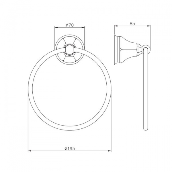 Nicolazzi Teide Полотецедержатель-кольцо 19.5см., подвесной, цвет: хром