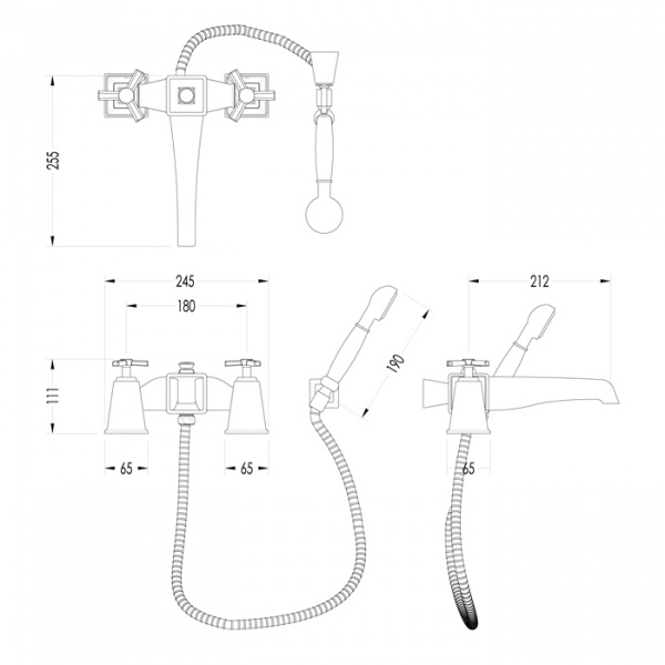 Devon&Devon Time Смеситель для ванны, цвет: хром