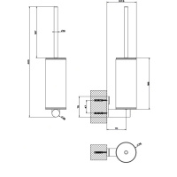 Gessi 316 Ершик подвесной, цвет: шлифованная сталь/белый