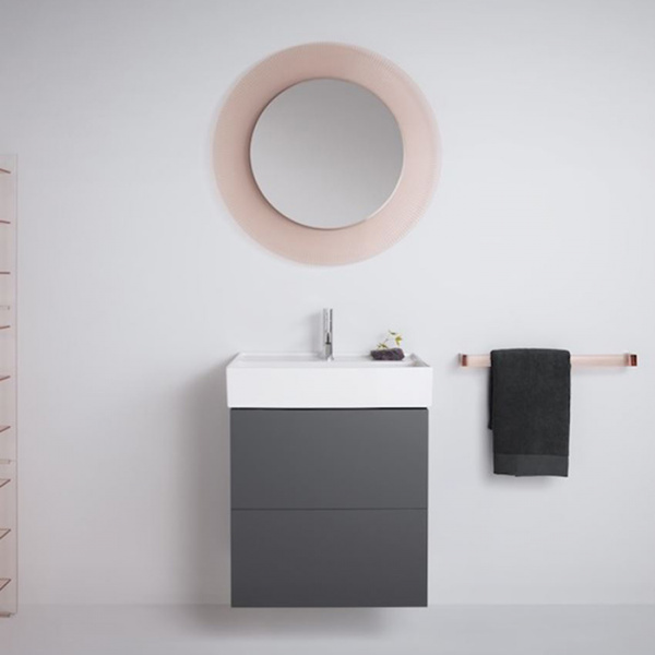 Laufen Kartell Зеркало круглое d=78см, настенное, без подсветки, цвет: пудровый розовый