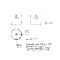 NOORTH milldue edition Раковина 45x15 см, без отв., накладная, цвет: белый