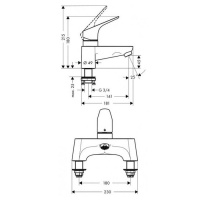 Hansgrohe Focus Смеситель на край ванны на 2 отверстия
