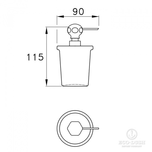 Stella Italica Дозатор для мыла керамический D020, настольный, цвет: хром