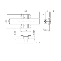 Fantini Боковая форсунка нерегулируемая, цвет: матовая сталь