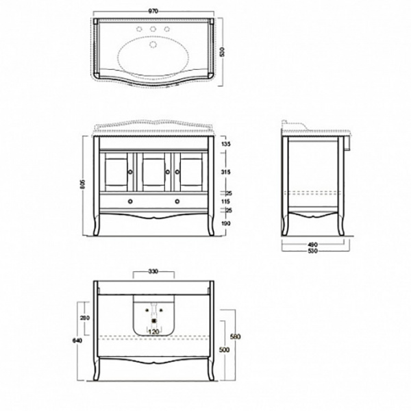 SIMAS Arcade комплект мебели с прямым фронтом, фурнитура хром с раковиной AR864 Цвет: Белый