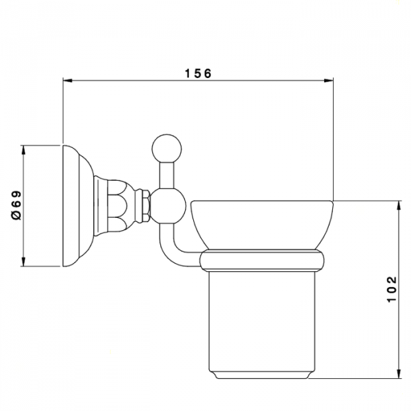 Nicolazzi Accessori Стакан подвесной, цвет: тёмная бронза/белый