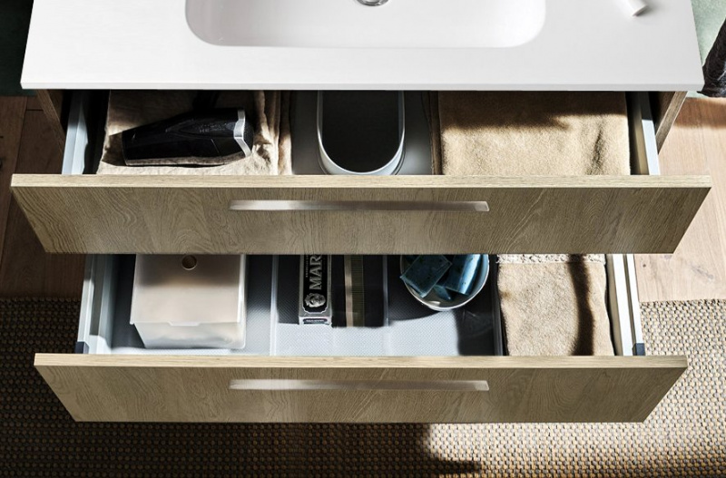 Cerasa Velvet Тумба подвесная 120х50.5х48см, с раковиной, с 2 выдвижными ящиками, цвет: Tavolato Biscotto