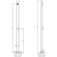 Gessi Outdoor Душевая стойка для установки на улице, напольная, на 1 выход, с ручкой и верхним душем, цвет: Steel