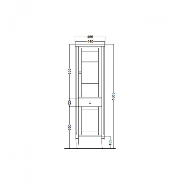 Kerasan Retro Колонна, ручки: керамика 465*34*160,5см, Цвет: noce (орех)