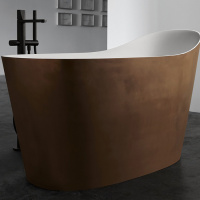 Antonio Lupi Mastello Ванна отдельностоящая 135х75х87см, с нажимным донным клапаном, сифоном и гибким шлангом, Flumood