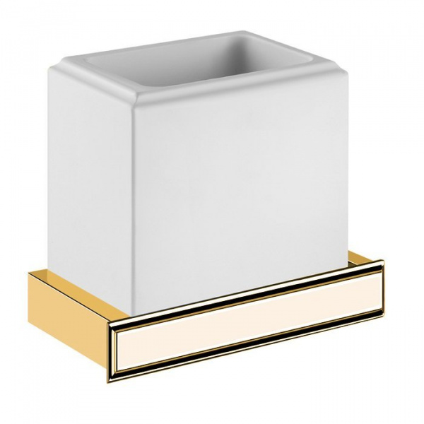 Gessi Eleganza Стакан подвесной, цвет: золото/белый