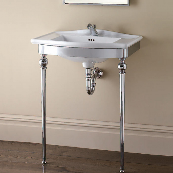 Devon&Devon Westminster Декоративная структура 69.5х50см, с раковиной на 1 отв., цвет: хром/белая