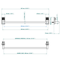 THG Masque de Femme métal lisse Полотенцедержатель 60см, подвесной, цвет: хром