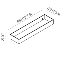 Agape 369 Полочка, 48см, подвесной, цвет: глянец