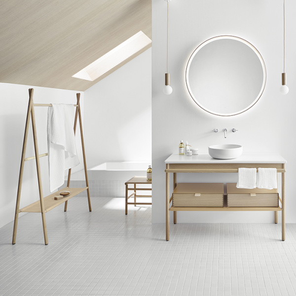 Burgbad Mya Полотенцедержатель 100x150см, напольный, цвет: дуб натуральный