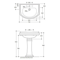 Kerasan Retro 73 Раковина 73х54 см, 1 отв., цвет: белый