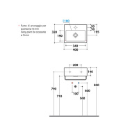 Globo Classic Раковина 40х32х14 см, без отв., цвет: белый