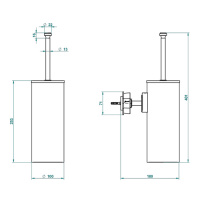 THG Pétale de cristal clair liseré doré Ёршик для туалета, подвесной, цвет: золото/прозрачный хрусталь