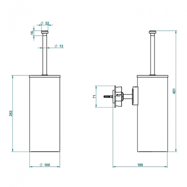 THG Pétale de cristal clair liseré doré Ёршик для туалета, подвесной, цвет: золото/прозрачный хрусталь