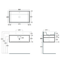Simas Agile Структура металлическая 81x46xh28см, подвесная, для раковины с 1 отв., AG81, с 1 полкой, цвет: черный матовый